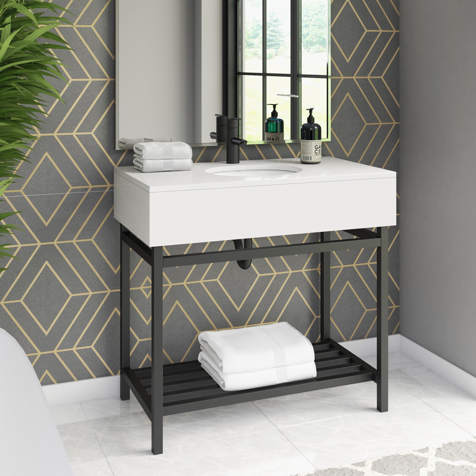 【Home Improvement】Whittier 36” Single Bathroom Vanity Set
