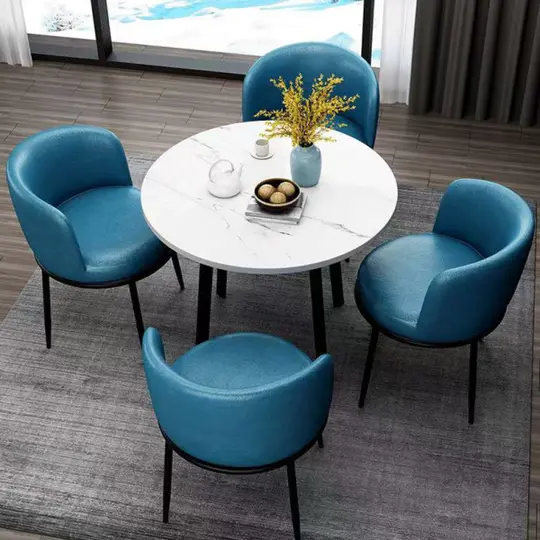 4-person round dining table set (table + 4 chairs)