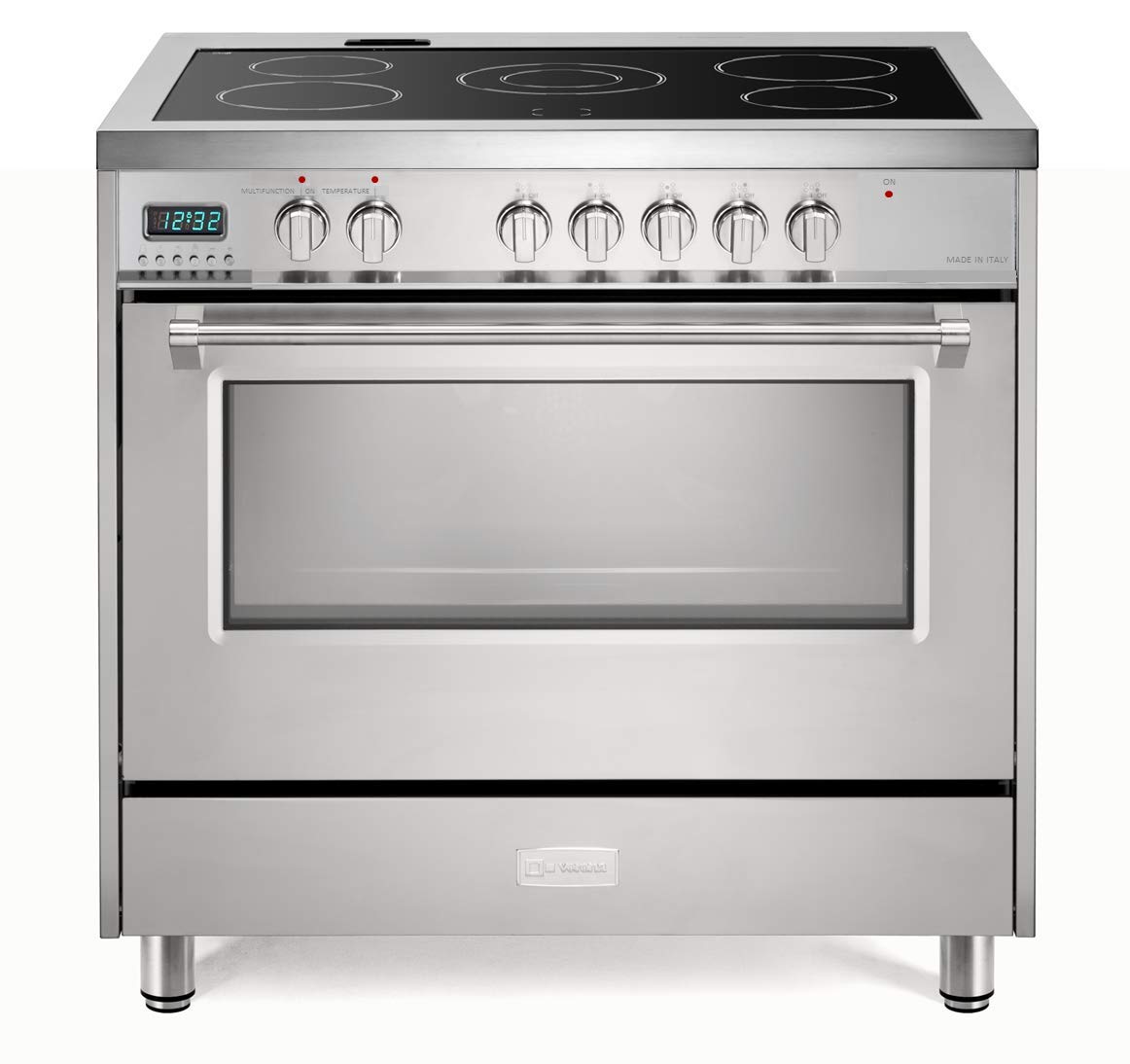 【Appliances】36 Inch 5.0 Cu Ft Electric Range Oven 5 Burners Dual Center Element Black Ceramic Cooktop Convection